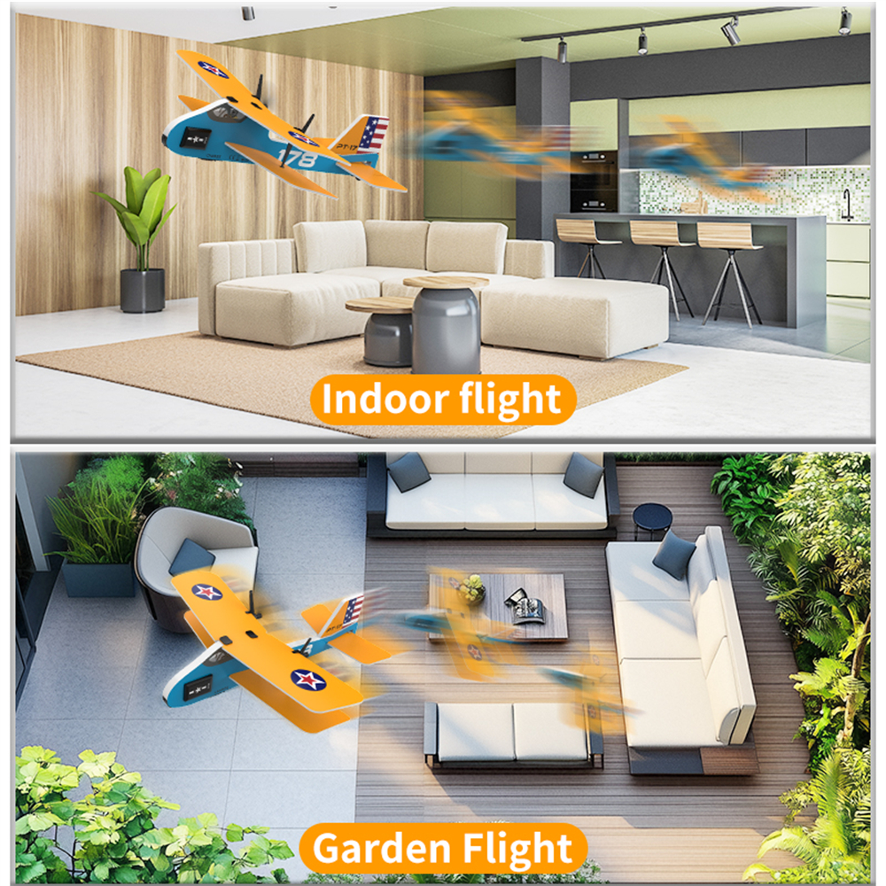 KF801 PT-17 230mm Wingspan 2.4GHz 2CH Gyroscope Stabilization Indoor & Outdoor Mini RC Airplane Glider RTF for Beginner Children Toys