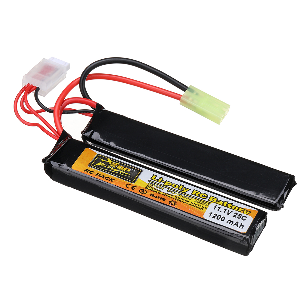 ZOP Power 11.1V 1200mAh 25C 3S LiPo Battery Tamiya Plug With T Plug Adapter Cable for RC Car