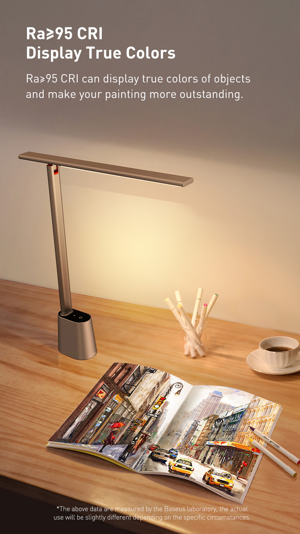 Baseus LED Desk Lamp Smart Adaptive Brightness Eye Protect Study Office Foldable Table Lamp Dimmable Bedside Reading Book Light