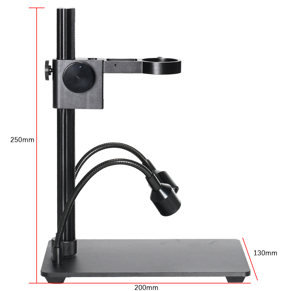HAYEAR Aluminum Digital Microscope Stand Industrial Camera Monocular Lens Lift Repair Workbench Black
