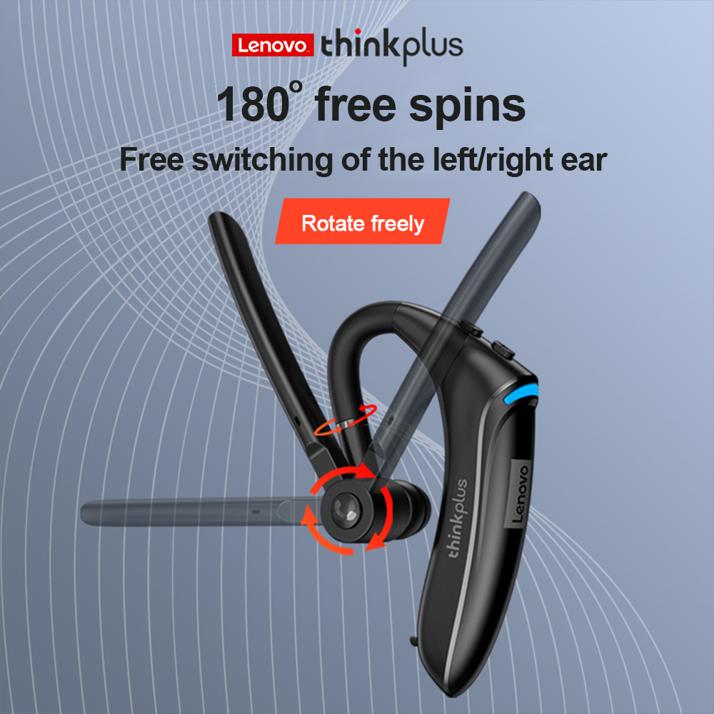 Lenovo Thinkplus BH4 bluetooth Earphone Single Earhook HiFi Stereo Dual Mic Noise Reduction HD Calls 180° Rotary Ergonomic 130mAh Battery Earhooks In-ear Headphone with Mic