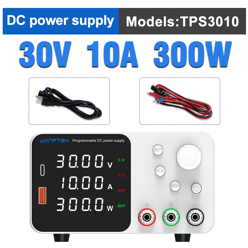 thumbnail image 2 of Wanptek 300W Lab Bench Power Supply | 0-60V 0-10A Adjustable DC | W/ USB Fast Charging 2 of 5