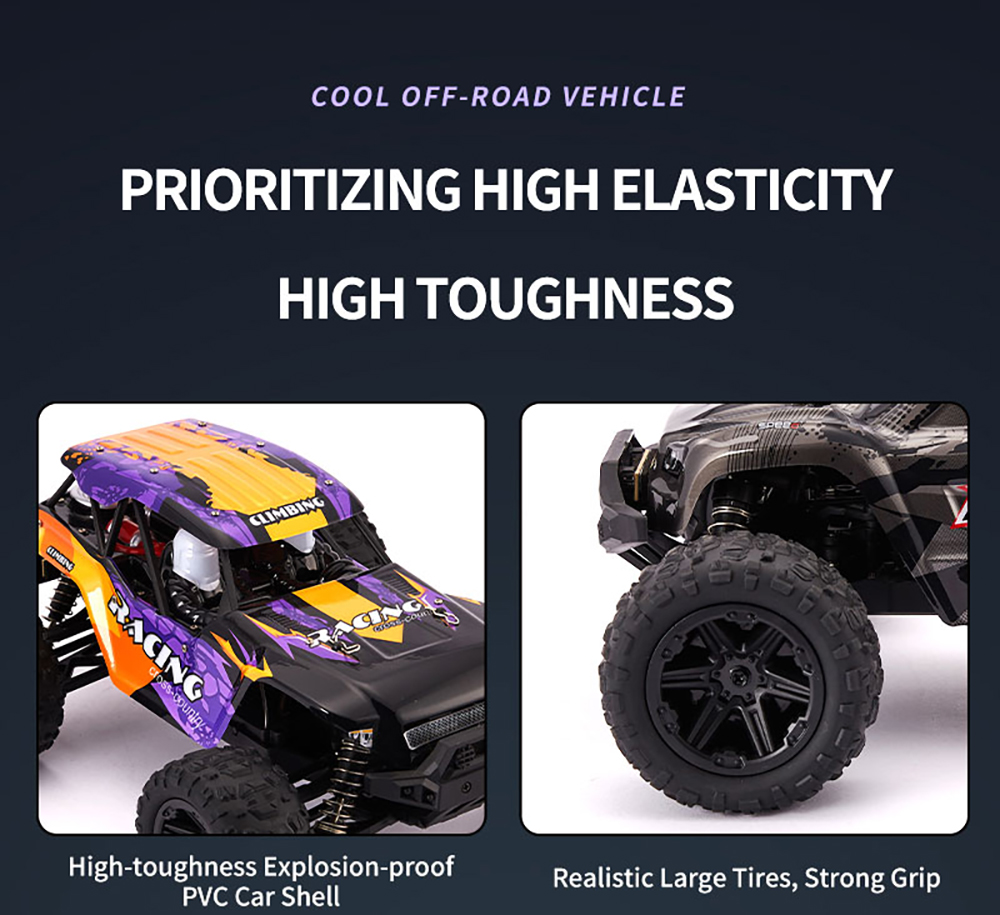HX 1/14 2.4G 4WD RC Car Vehicle LED Light Off-Road High Speed Truck RTR Full Proportional Models Toys