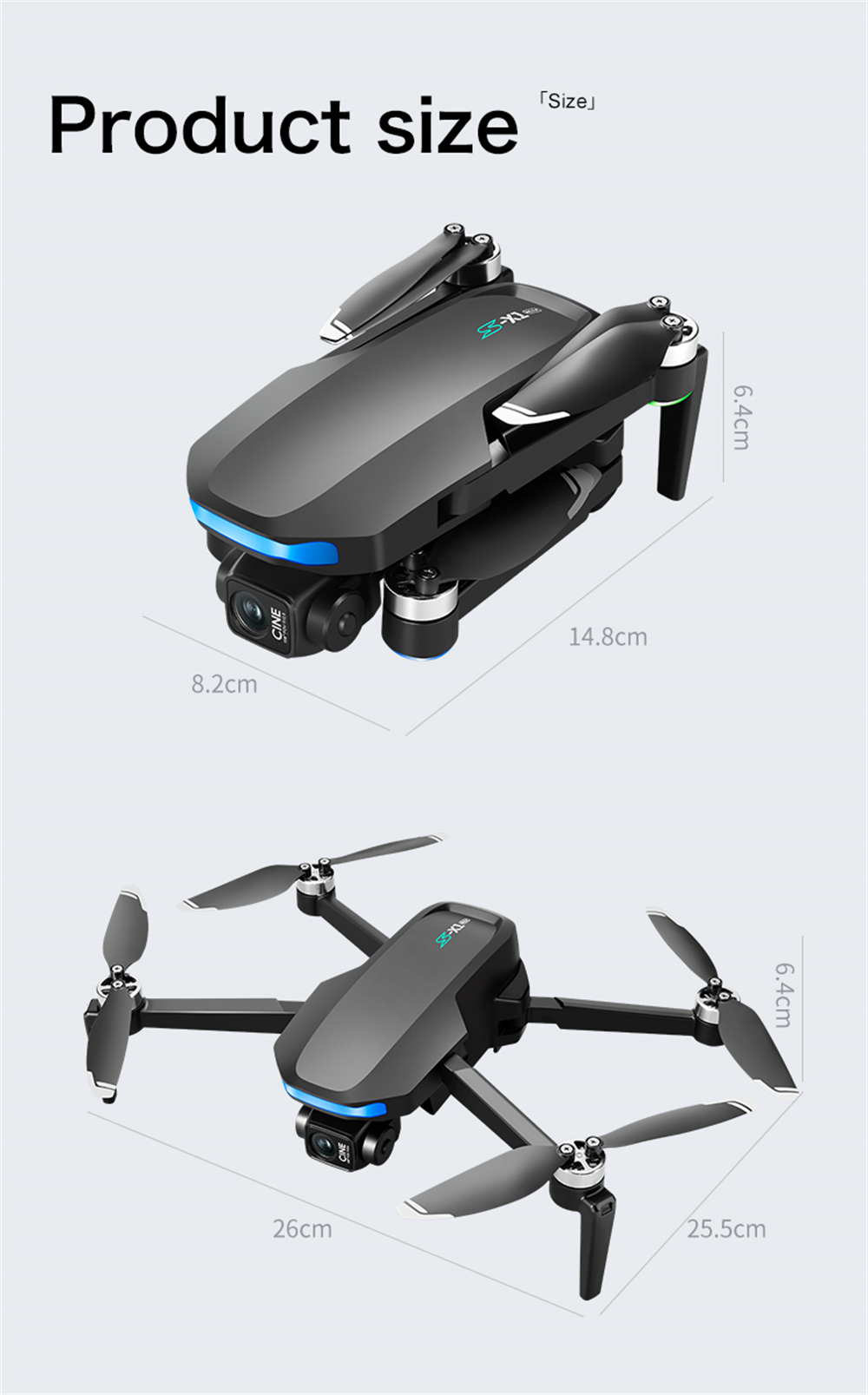 LSRC S-X1 GPS 5G Digital FPV with 5.9inch LCD Screen Controller 1080P HD Dual Camera 3-Axis EIS Gimbal Optical Flow Positioning Brushless Foldable RC Drone Quadcopter RTF