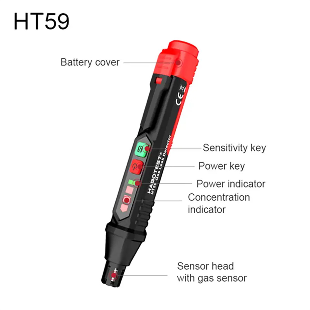 HABOTEST HT59/HT60 Combustible Gas Leak Detector Alarm with Audible and Visual Alerts High Accuracy Powered for Camping and Cooking Safety