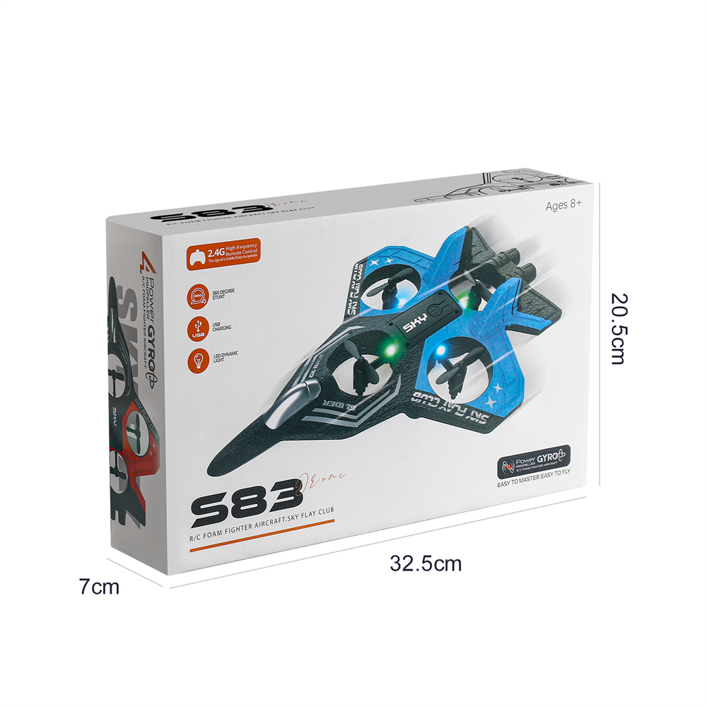 YLR/C S83 2.4G EPP Glider Altitude Hold Mode 360° Roll 4 Motors 4CH LED RC Drone Airplane Quadcopter Stunt Fighter RTF