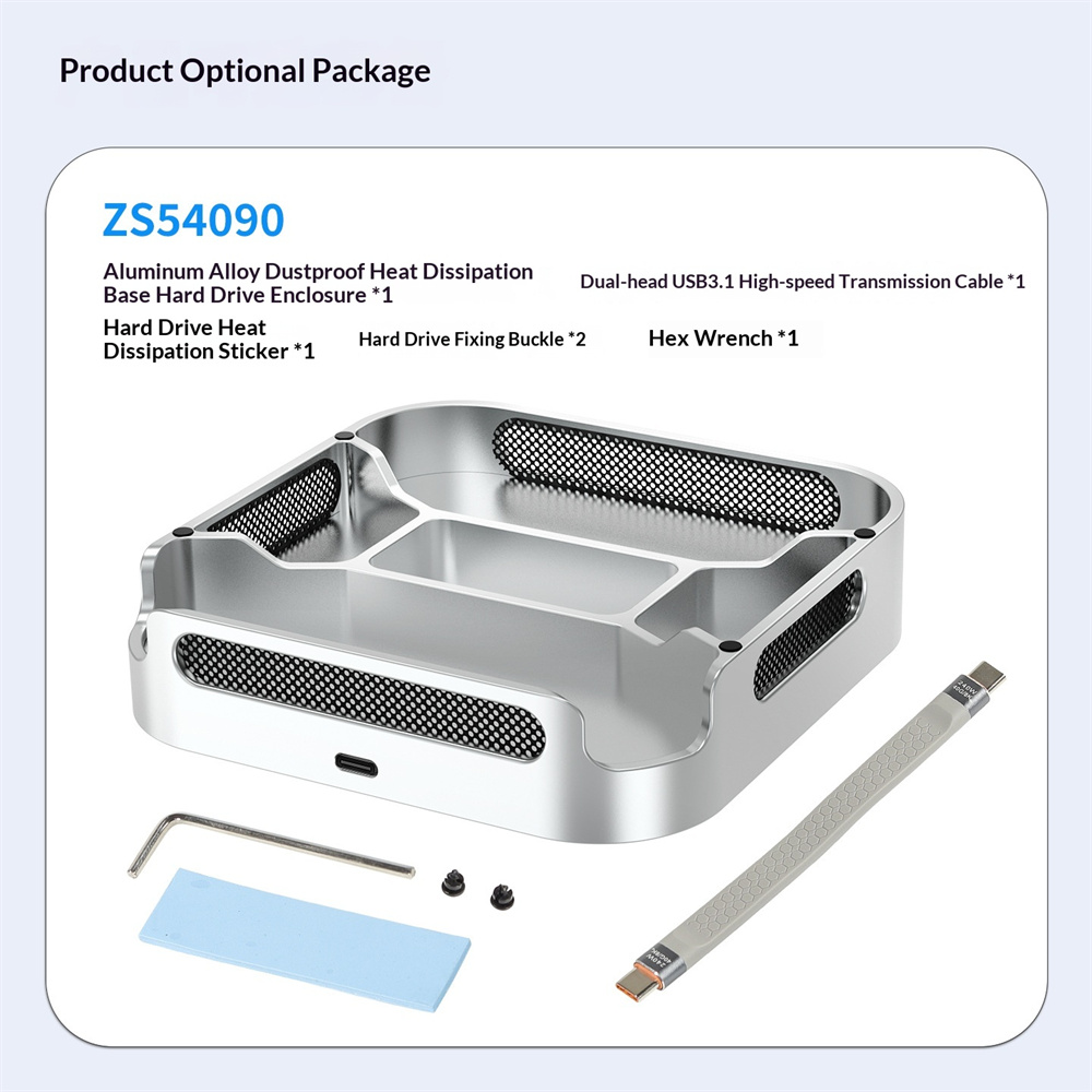 ZS54090 SSD Dock for Mac Mini M4 M4 Pro M.2 NVME & NGFF Dual