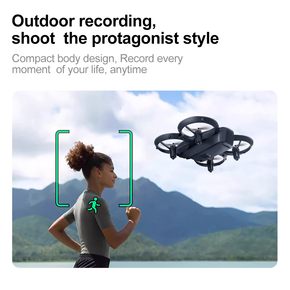 ZFR E66 AIR MINI WiFi FPV with 4.3inch Display Dual Camera 180° Electrically Adjustable Optical Flow Hover Automatic Obstacle Avoidance Circle Protection Kids Gifts 2.4G 4CH 6-Axis Remote Control RC Toys Drone Quadcopter RTF