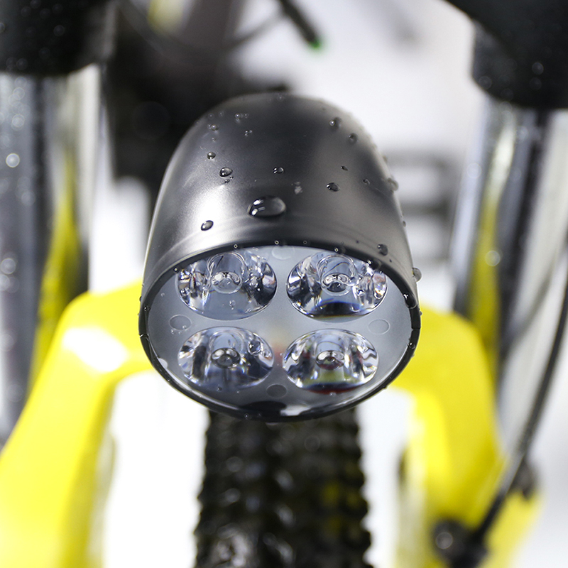 36/48V E-Bike Light Scooter Lamp Electric Bicycle 4 LED Front Headlight With Horn