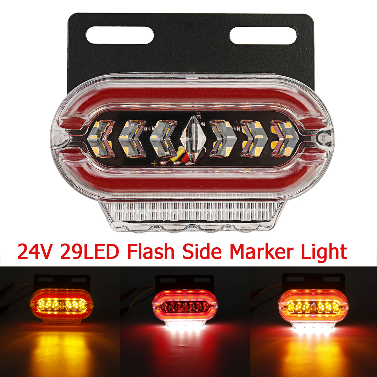 29LED 24V Flash Side Marker Light Signal Lamp Indicator For Truck Trailers