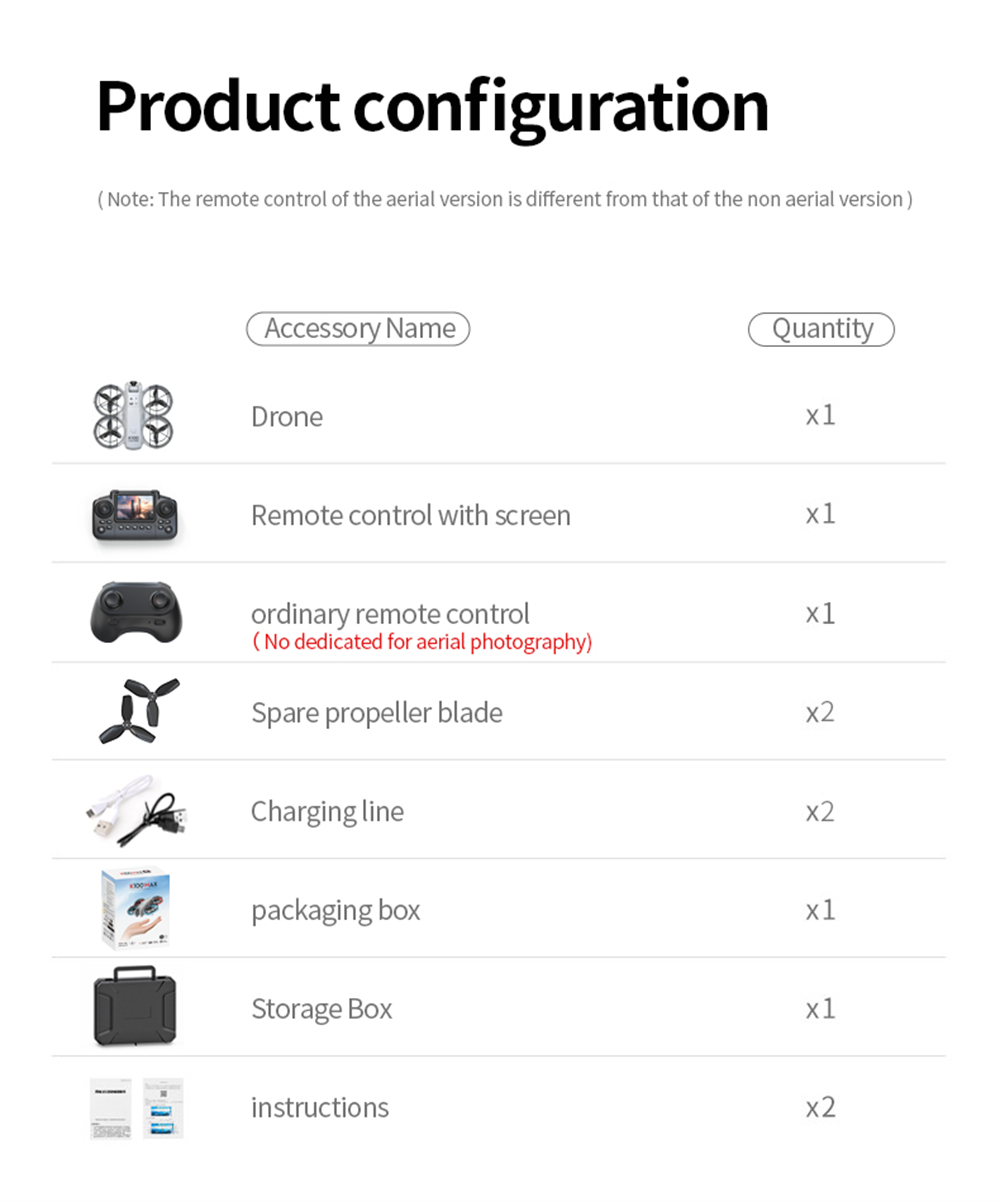 XKJ K100 MAX MINI WiFi FPV with LCD Screen Controller HD Dual Camera Optical Flow Hover Dazzling Lights Circle Protection Kids Gifts 2.4G 4CH 6-Axis Remote Control RC Toys Drone Quadcopter RTF