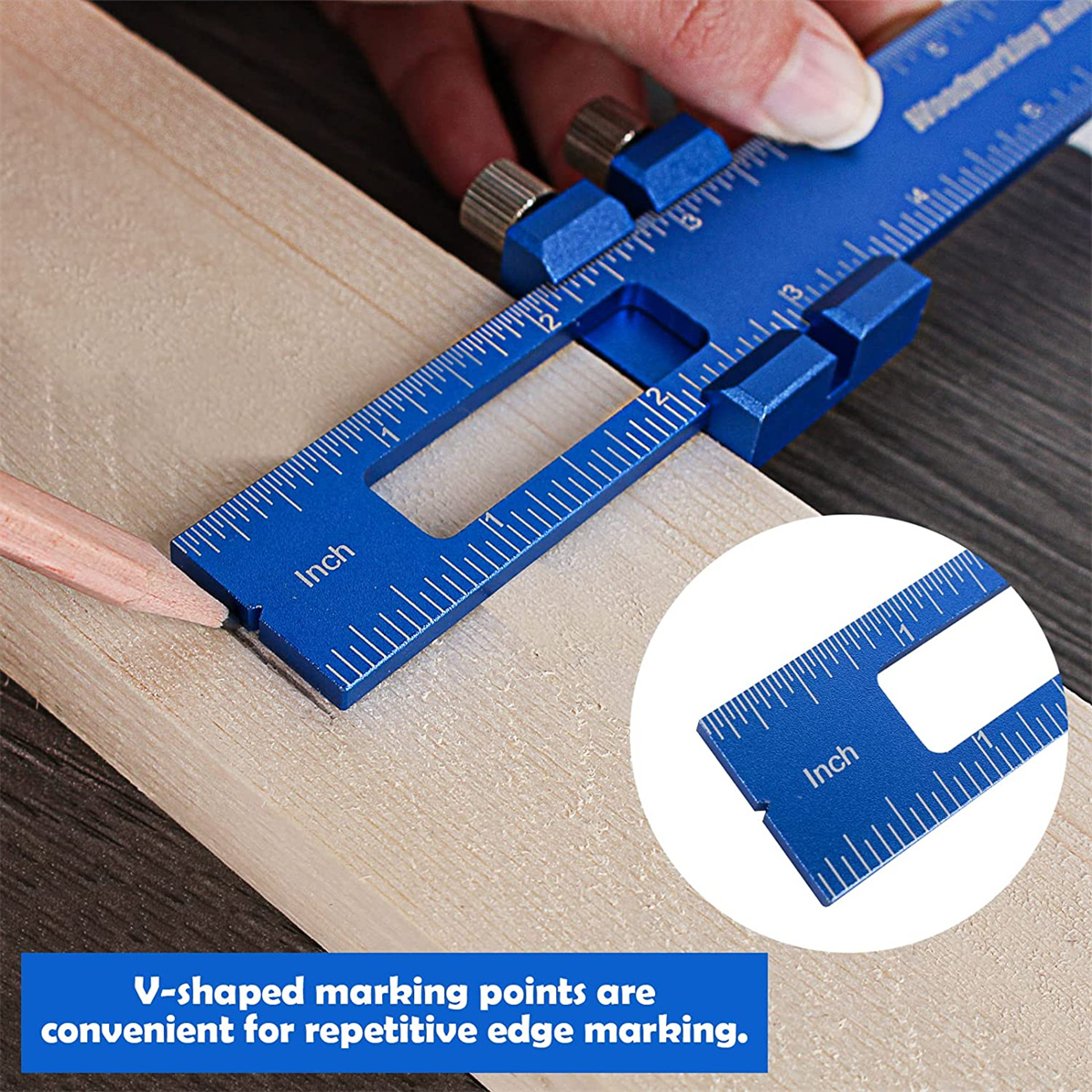 3PCS Woodworking Ruler-Aluminum Pocket Rulers with Slide Stop Woodworking T-Type Scribing Rule Marking Measuring Ruler Slide Square Rule for Engineers