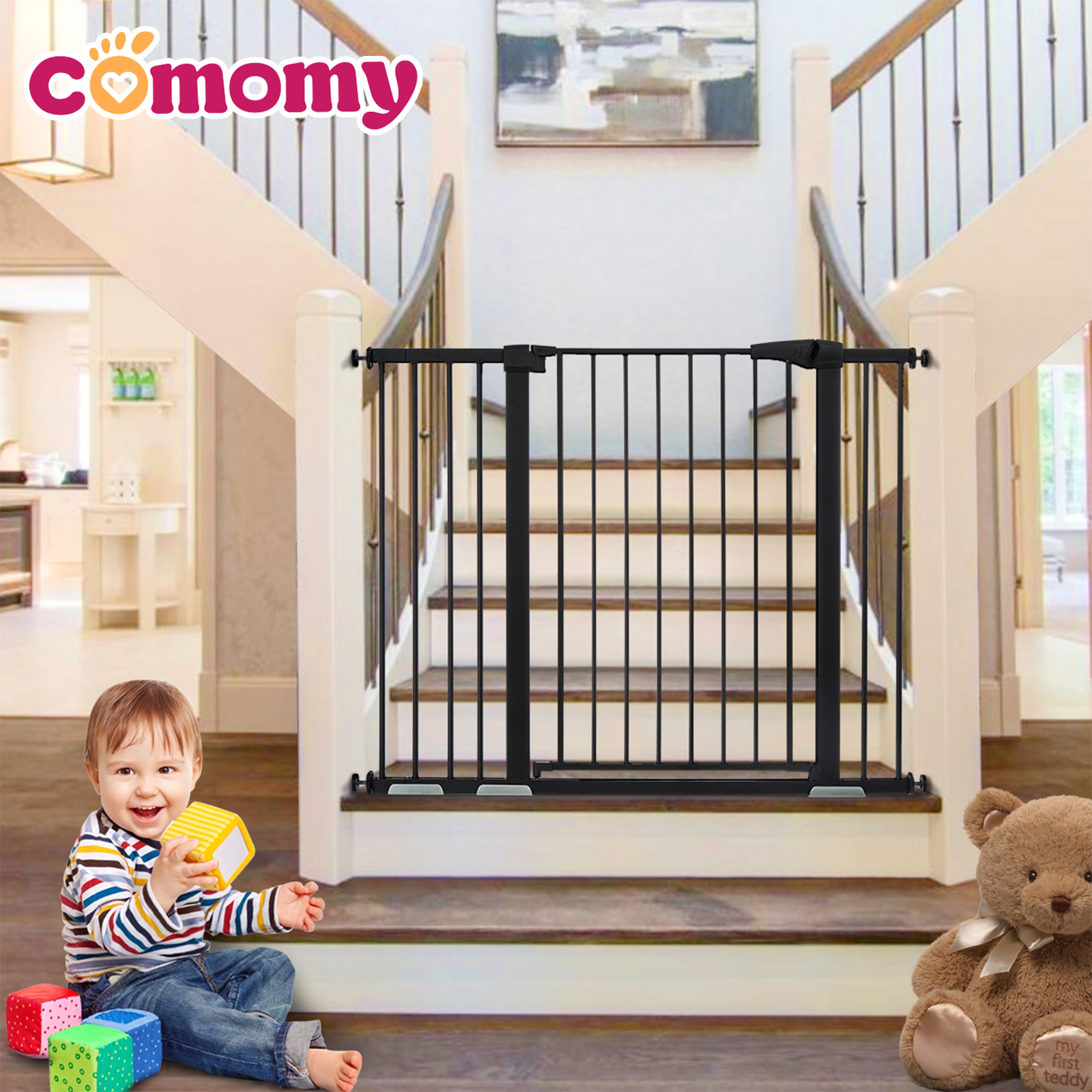 KingSo Comomy 48.8" Auto Close Safety Baby Gate 36” Extra Tall Dog Gate