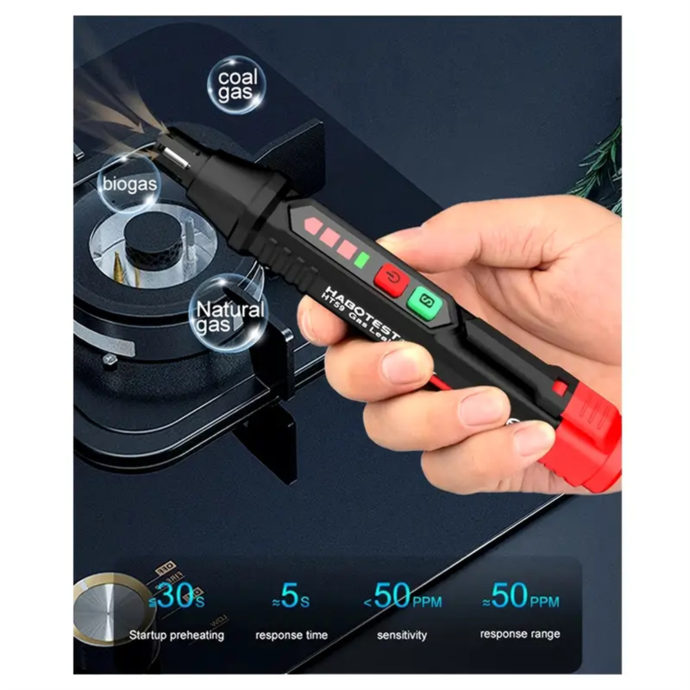 HABOTEST HT59/HT60 Combustible Gas Leak Detector Alarm with Audible and Visual Alerts High Accuracy Powered for Camping and Cooking Safety