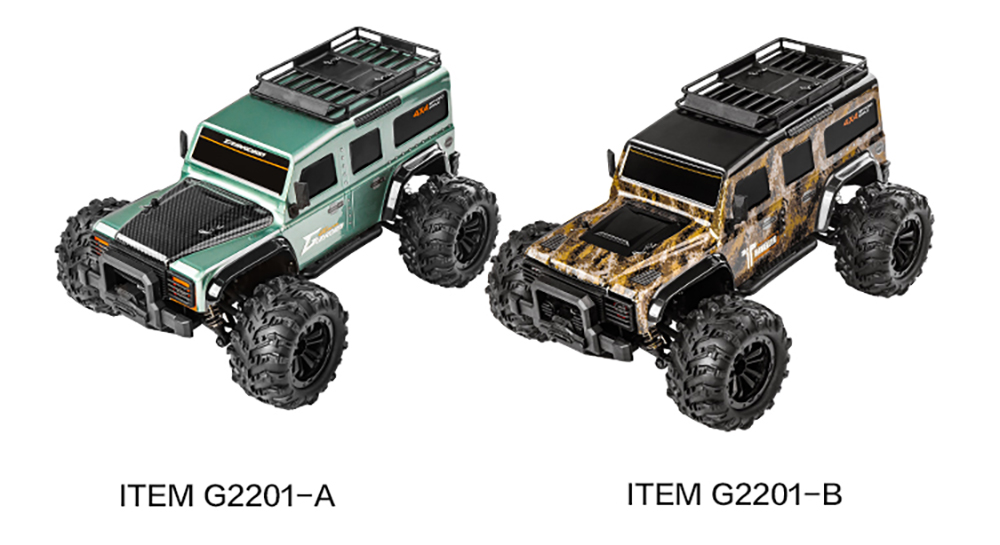 Funsky G2201 2.4G 1/16 4WD RC Car With LED Light High Speed Desert Truck Vehicle Models