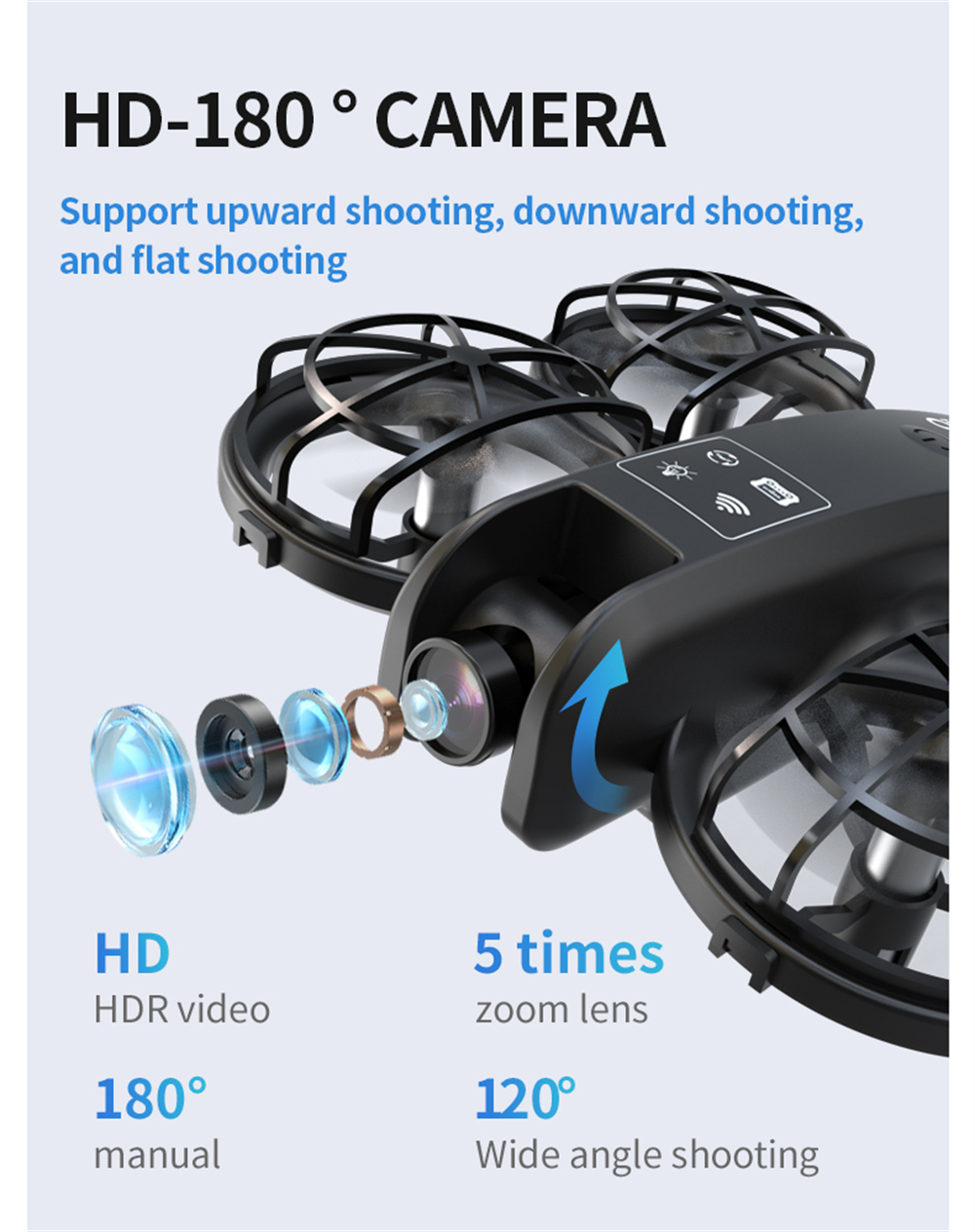 XKJ K100 MAX MINI WiFi FPV with LCD Screen Controller HD Dual Camera Optical Flow Hover Dazzling Lights Circle Protection Kids Gifts 2.4G 4CH 6-Axis Remote Control RC Toys Drone Quadcopter RTF