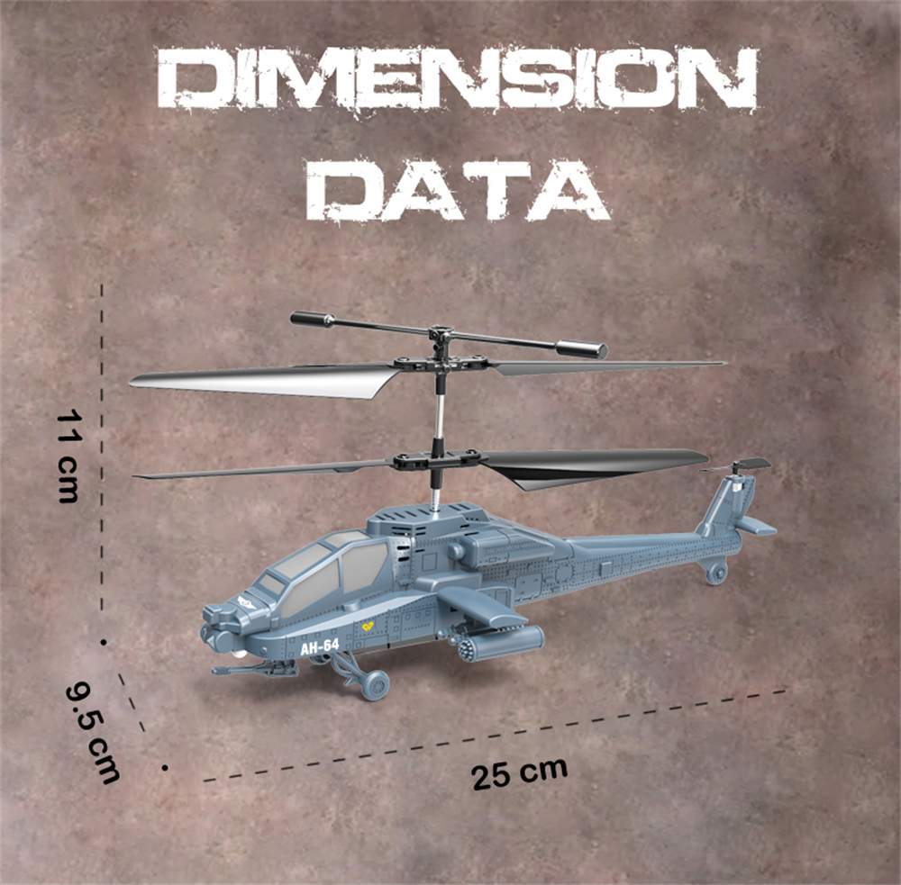 SQN-040 2.4G 3.5CH Apache AH-64 Armed Combat Remote Control Helicopter RTF