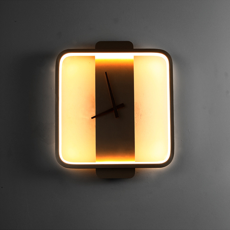 Nordic LED Wall Lamps Art Clock Design Wall Sconce Creative Aisle Bedroom Living Room Background Wall Decor Wall Light Lighting
