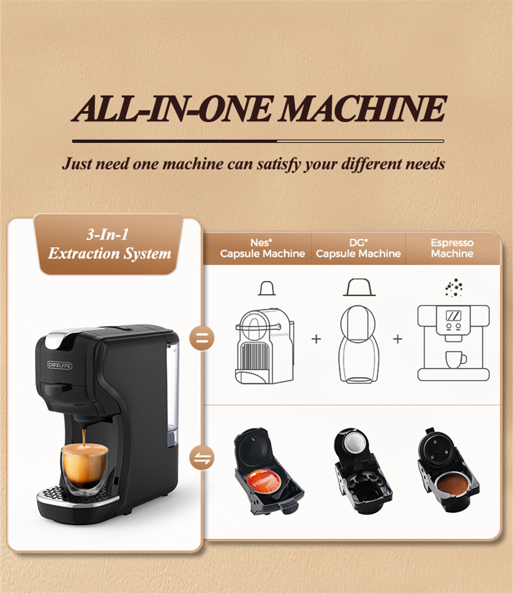 CAFELFFE-MK611 220V 19Bar 3in1カプセルコーヒーマシンオフィス商業用