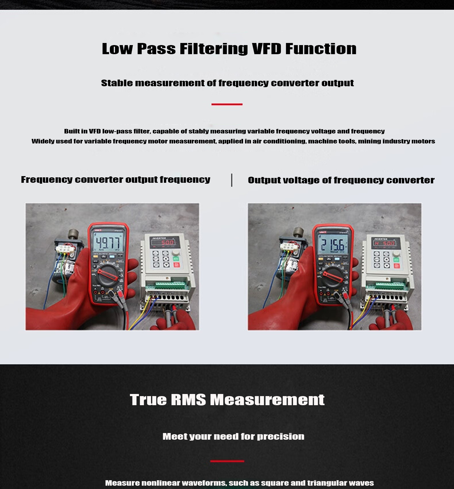 UNI-T UT15B MAX True RMS Digital Multimeters Voltmeter Auto Range Ammeter Frequency Capacitance Tester VFD