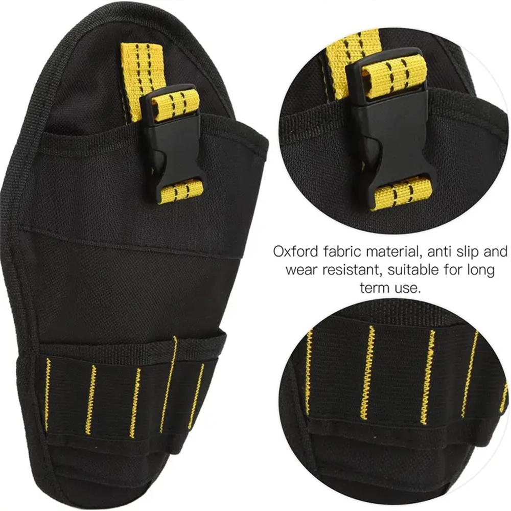 Multi-Pocket Cordless Power Tool Holster Lightweight Drill Holster with Single Hook & Metal Clip for Easy Attachment Ideal for Organized and Effortless Tool Management