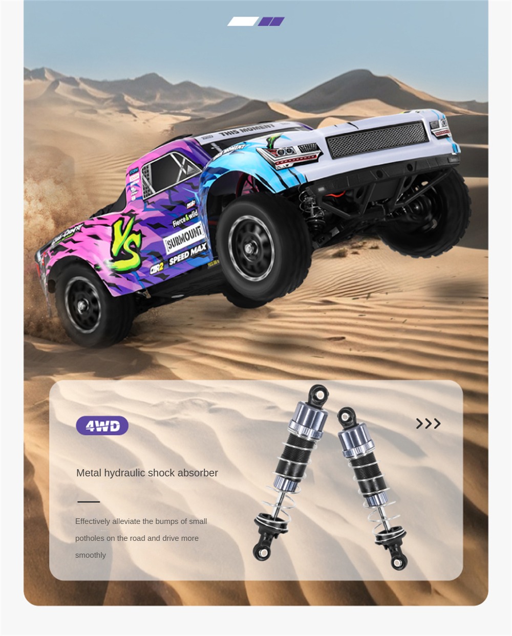 HBX 3103A 1/16 2.4G 4WD High Speed Brushless RC Car RTR Electric Short Truck 