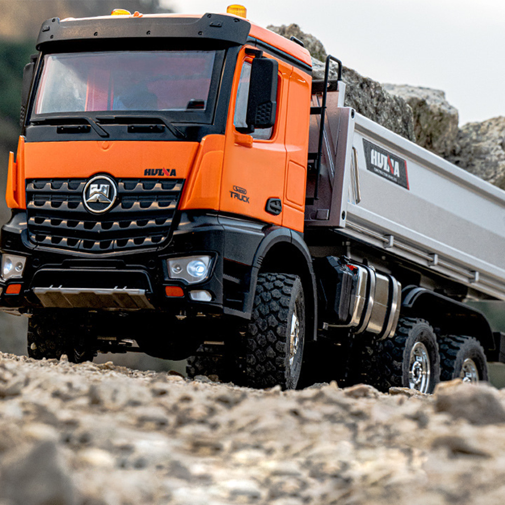 Huina 1598 2.4G 14CH 6WD RC Car Dump Truck RTR Half Alloy Full Proportional Control Simulation Sound and Light Vehicle Model