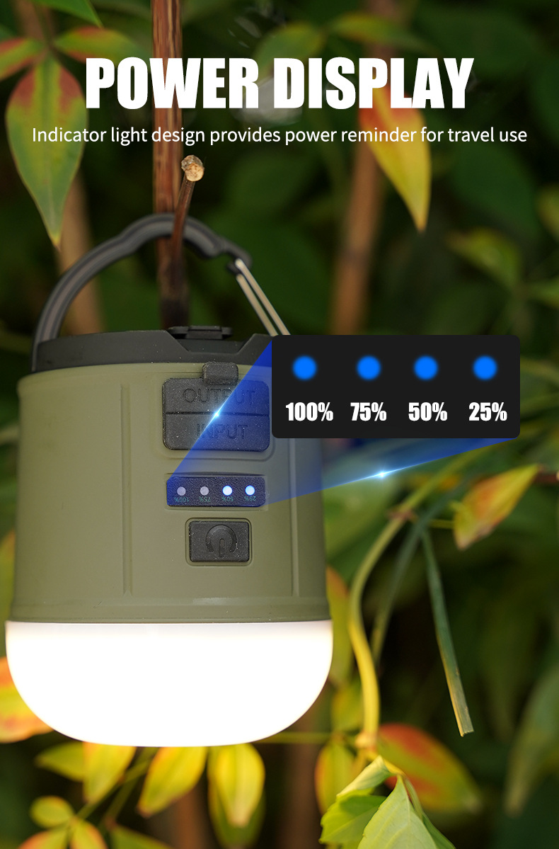 Multifunctional Tent Light Outdoor Emergency Hand-Powered Camping Light Portable Rechargeable Output Camping Light