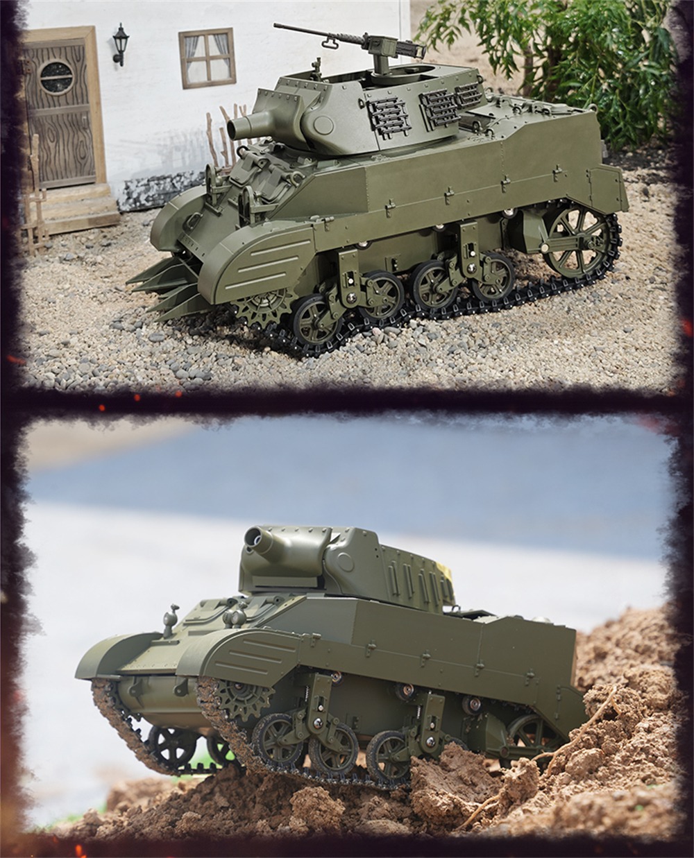 Coolbank M8 G2079 1/16 2.4G RC Tank Simulated Sound Light Smoke Two Speed Vehicle Models RTR