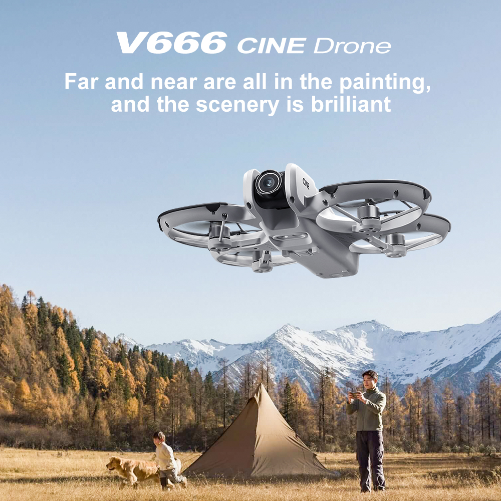 YCRC V666 WiFi FPV with LCD Screen Controller HD ESC Dual Camera Optical Flow Hover Automatic Obstacle Avoidance Brushless LED Light Circle Protection Kids Gifts 2.4G 4CH 6-Axis Remote Control RC Toys Drone Quadcopter RTF