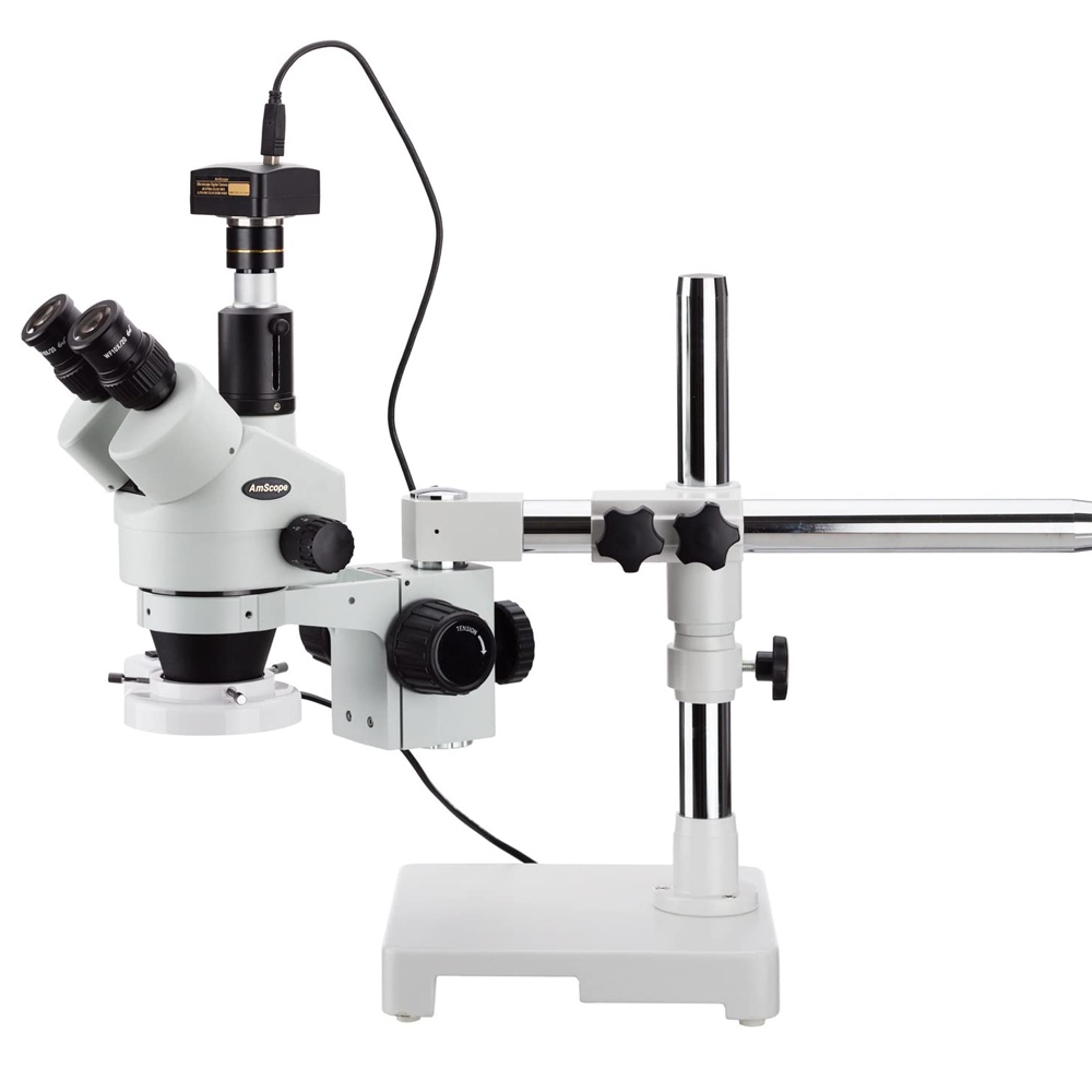 HAYEAR 7-90X Trinocular Microscope with 360° Swivel Arm for Mobile Phone Repair and Circuit Board Soldering 2K High Definition Camera Included