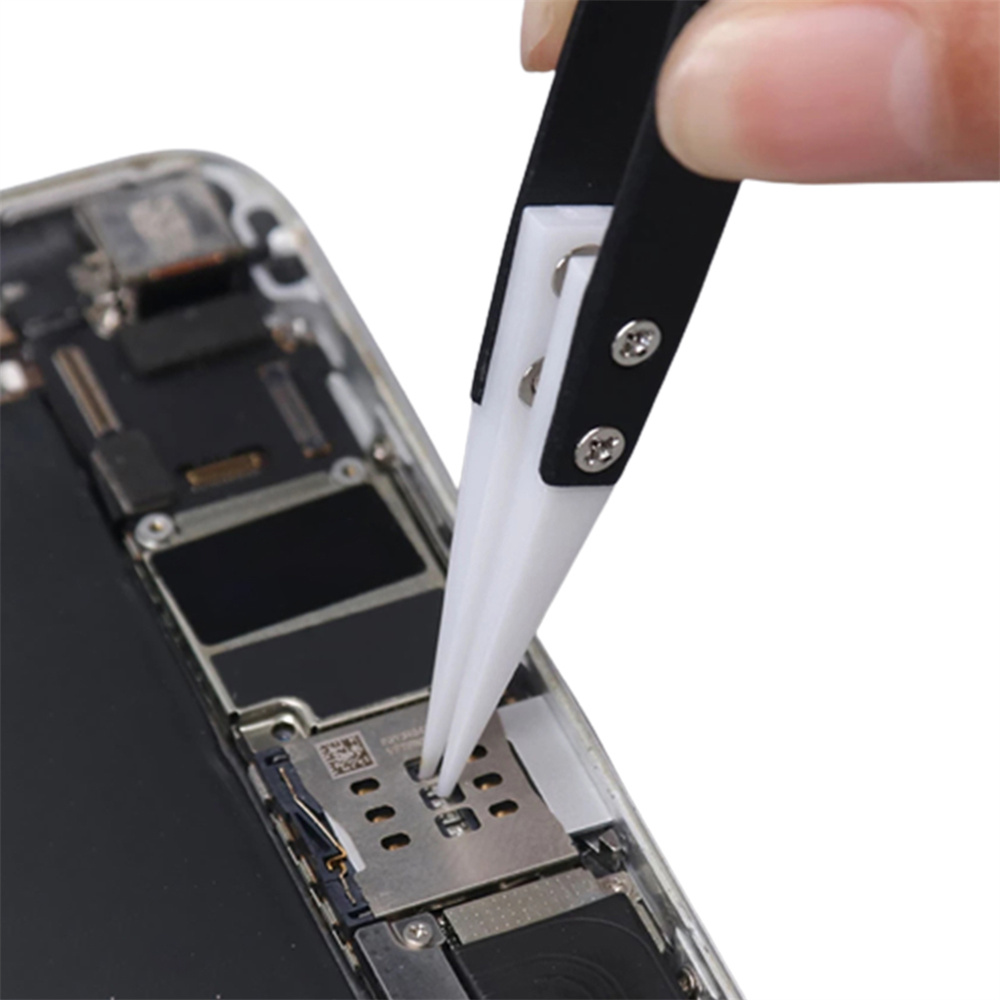 Ceramic Reverse Tweezers Non Conductive Anti-Static Heat Resistant Tweezers Big Curved/Straight Tweeze