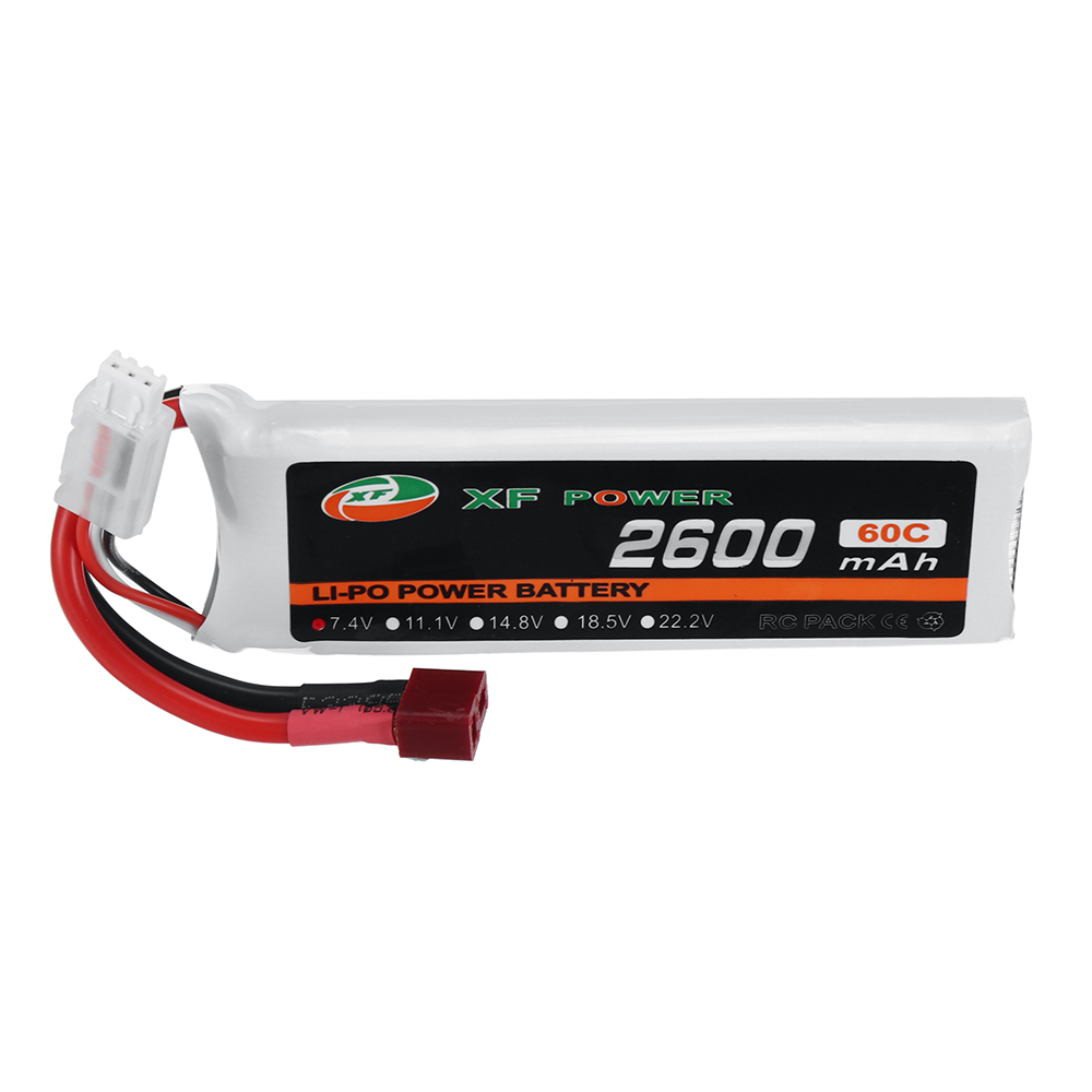 XF Power 7.4V 2600mAh 60C LiPo Battery T Plug for RC Car