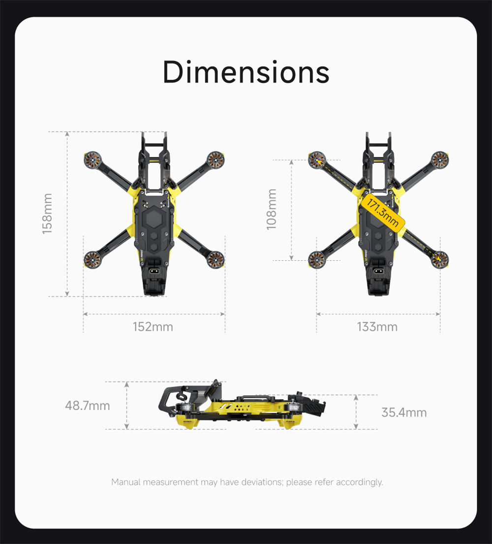 SpeedyBee Master 3X Modular 171mm 4S F4 FPV Racing Drone PNP BNF with O4 Pro / Power Version Optional