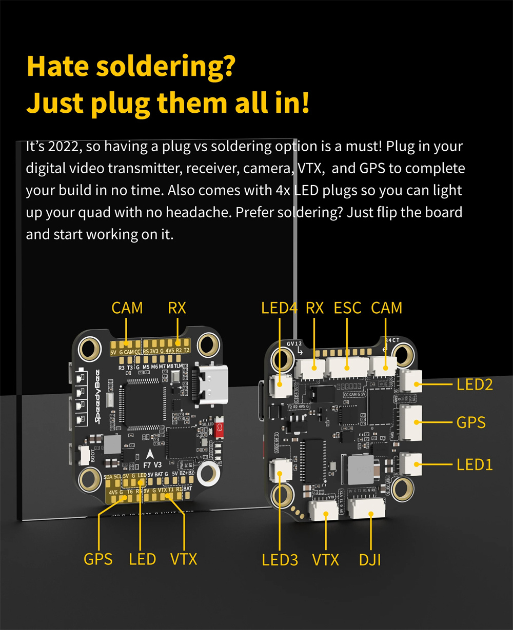 30.5x30.5mm SpeedyBee F7 V3 Flight Controller BL32 50A 4in1 ESC 3-6S Stack for FPV Racing RC Drone
