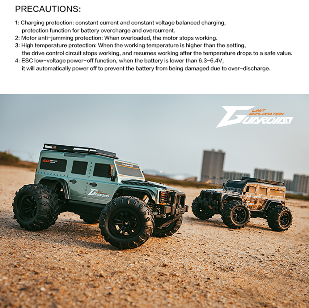 Funsky G2201 2.4G 1/16 4WD RC Car With LED Light High Speed Desert Truck Vehicle Models