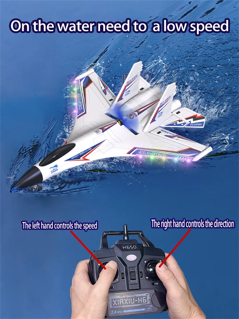XIAXIU J11-Pro Sea Land Air 520mm Wingspan 2.4GHz 6CH Smart Balance 3D Aerobatics EPP RC Airplane Fixed Wing Jet RTF