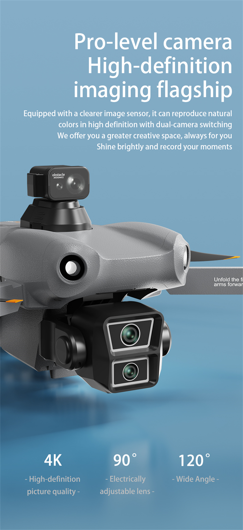 LYZRC L300 Ultra GPS 5G Digital FPV with 5.9inch Touchable LCD Screen Controller 4K HD Dual Camera Servo Gimbal 360° Obstacle Avoidance Brushless Foldable RC Drone Quadcopter RTF