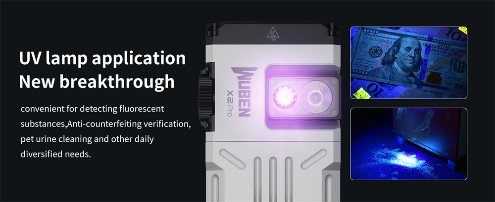 WUBEN X2 Pro 1500ルーメンEDC充電式懐中電灯多目的重作業タクティカル