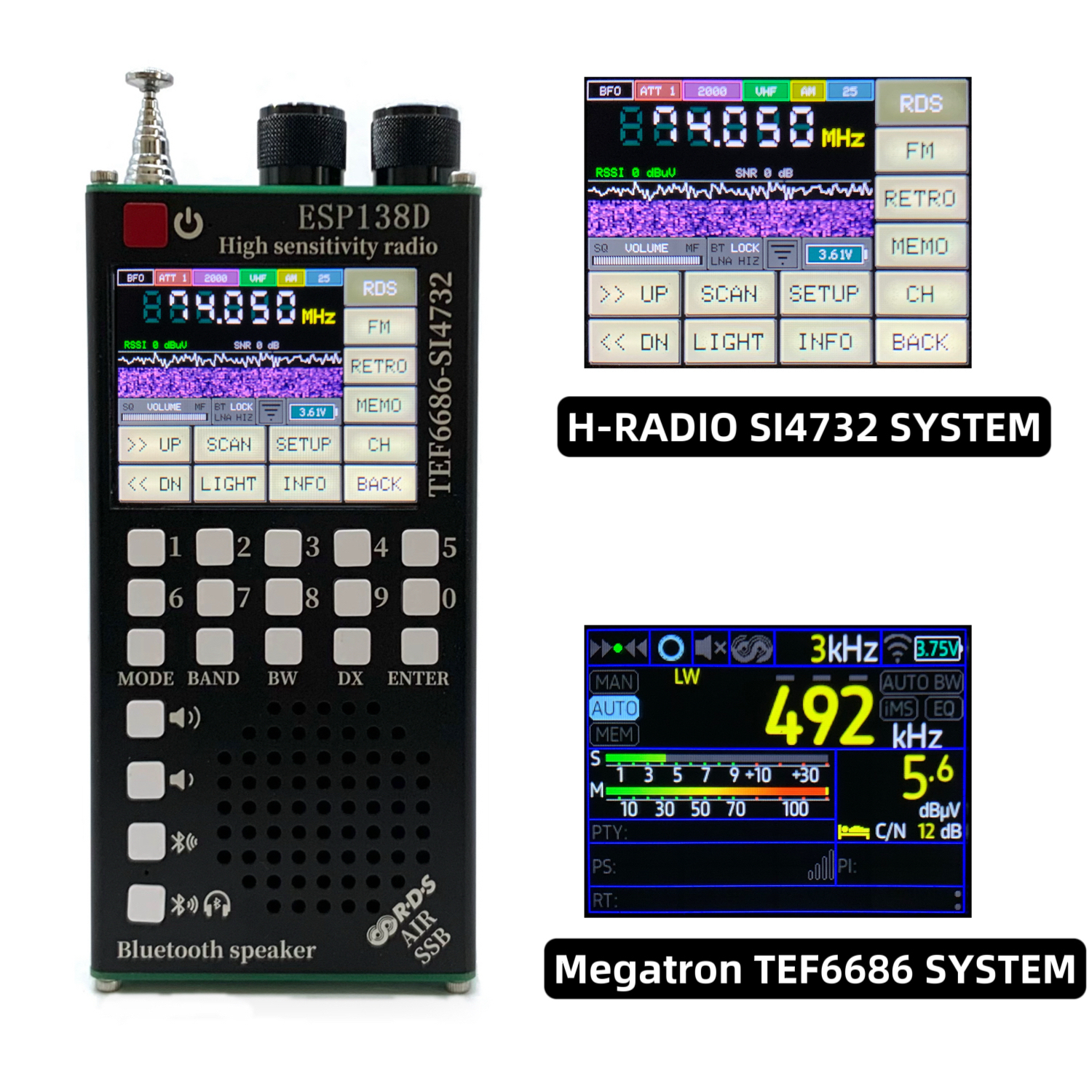 ESP138D ESP32 H-RADIO SI4732 Full Band FM AM SSB AIR Band Receiver
