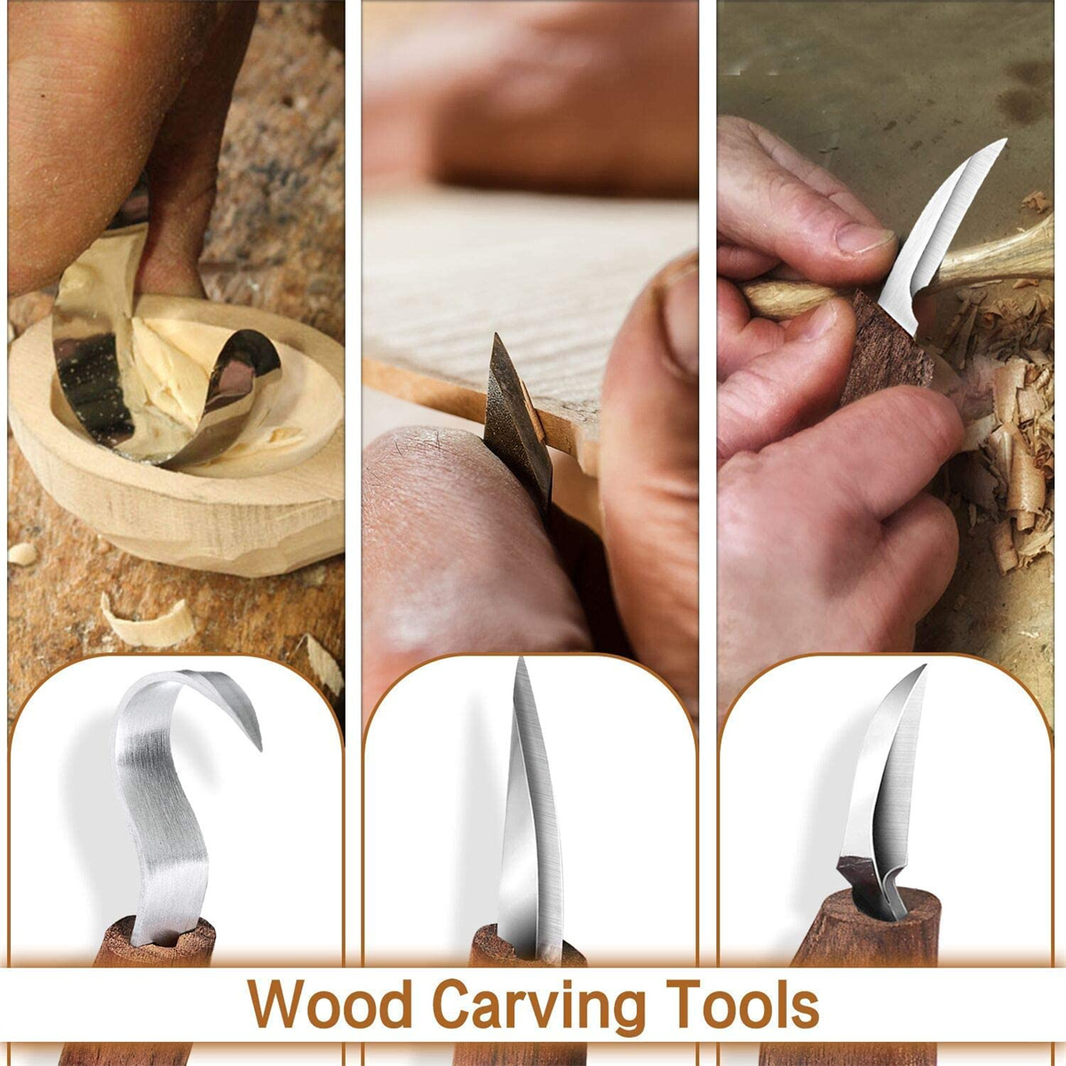 7 in 1 Wood Carving Tools Kit with Carving Hook Knife Wood Whittling Knife Chip Carving Knife Gloves Carving Knife Sharpener for Beginners Woodworking kit