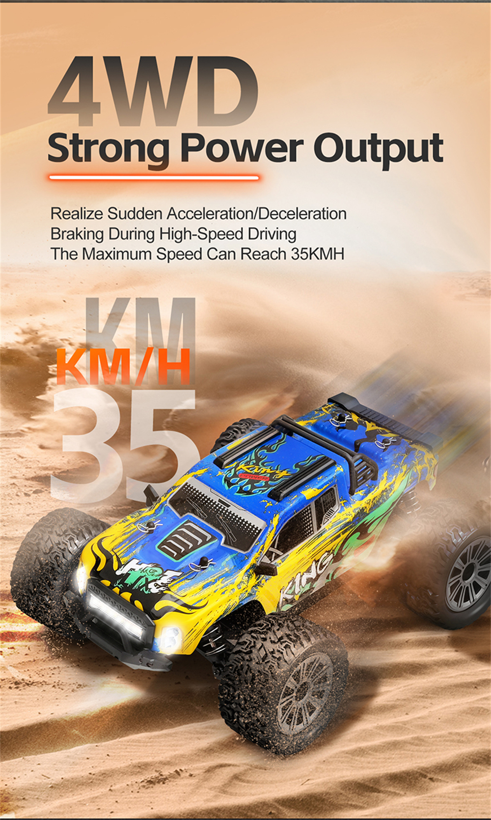 WLtoys 164018 1/16 2.4G 4WD 35KM/H High-speed RC Car Off-road Electric Truck RTR Vehicle Model