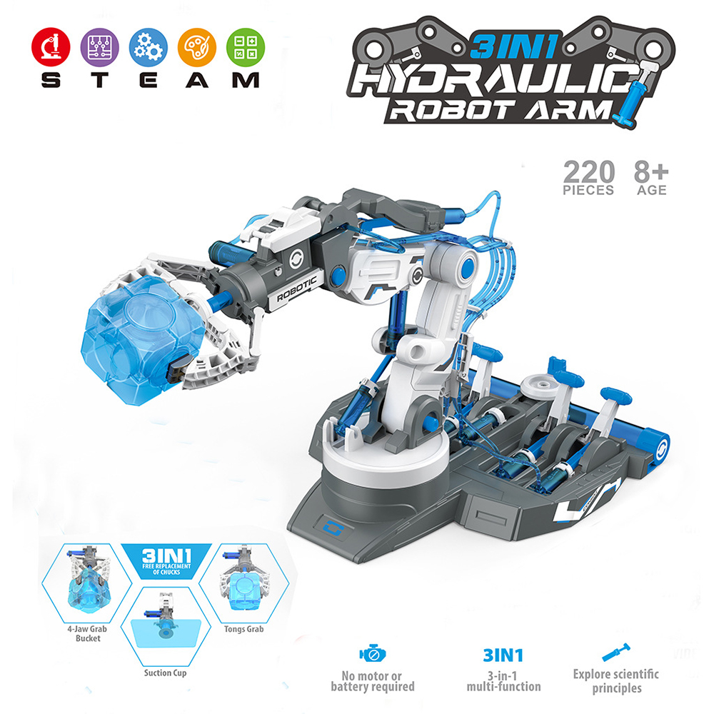 220PCs 3in1 Mechanical Arm Edge Kit DIY STEM STEAM Robot Arm Blocks Building Toys