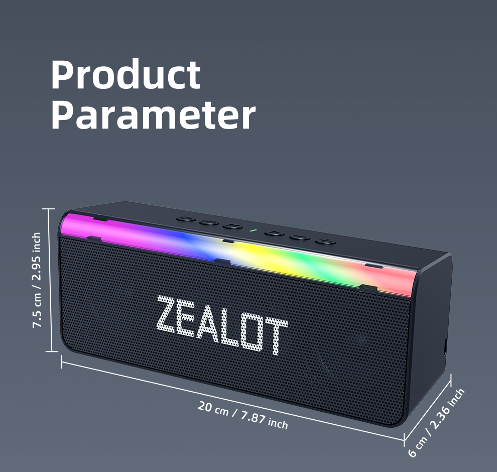 ZEALOT S72 20W Bluetoothスピーカー ポータブルスピーカー デュアル