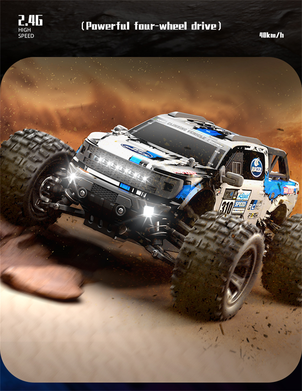 SCY & THE LINK 18102 1/18 2.4G 4WD High Speed RC Car Vehicle Models Full Proportional Control W/ Light