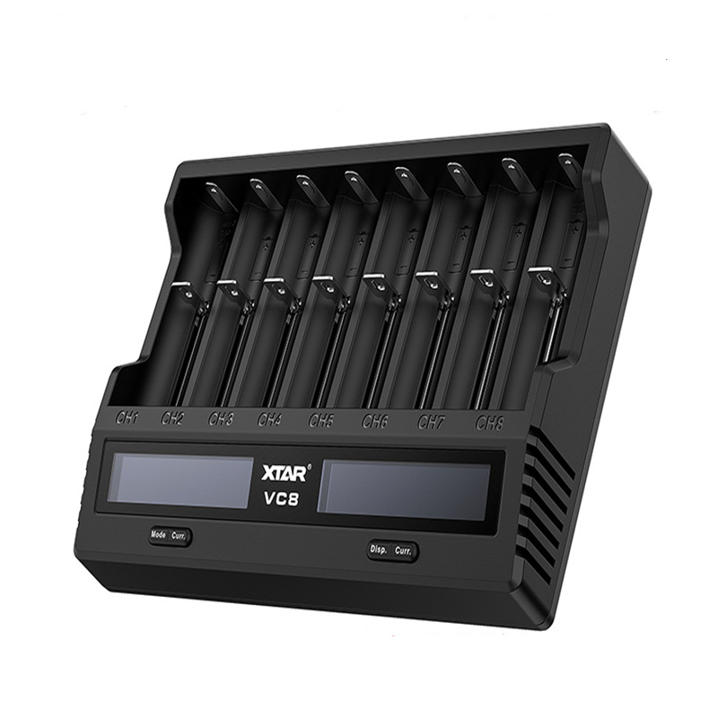XTAR VC8 21700 18650 Intelligent Battery Charger Type-C Fast Charging Smart Charger LCD Display Li-ion IMR Ni-MH Ni-Cd AA AAA C 16340 26650 14500 18650 Flashlight Cells Charger
