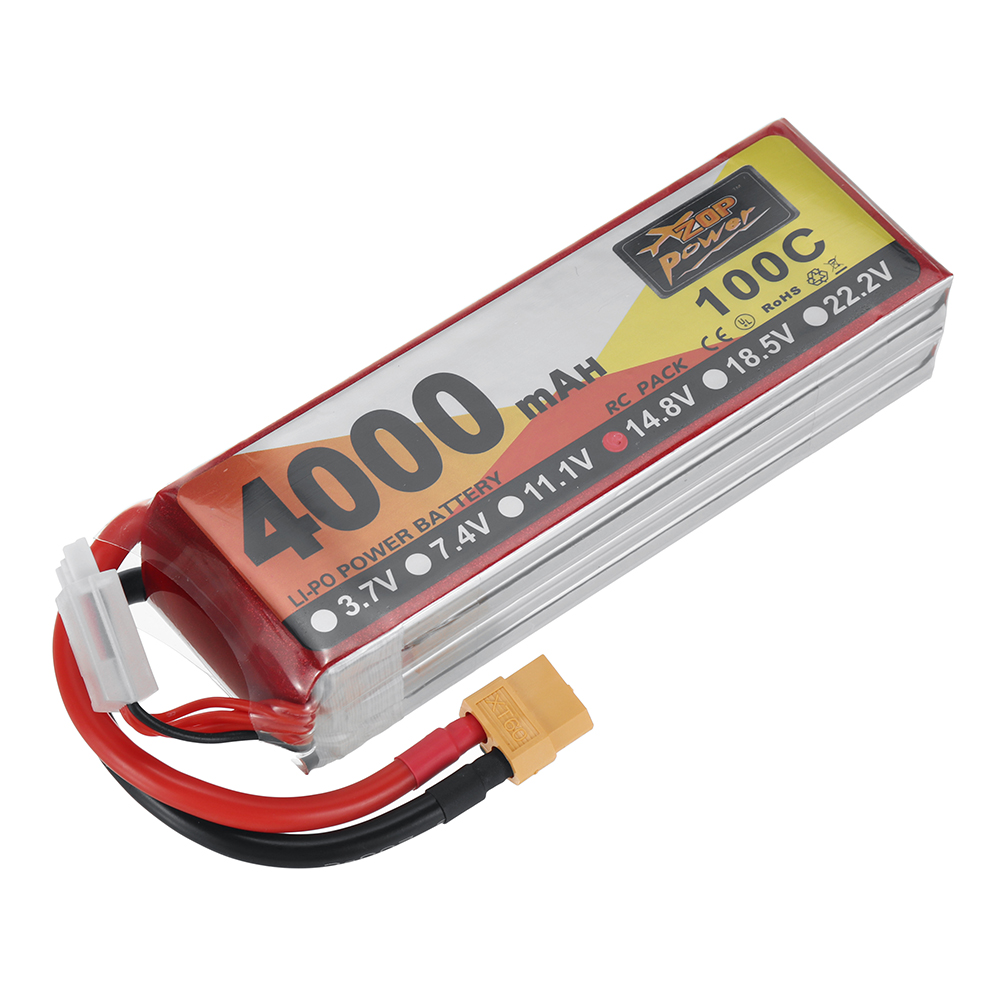 ZOP Power 14.8V 4000mAh 100C 4S LiPo Battery XT60 Plug for RC Drone