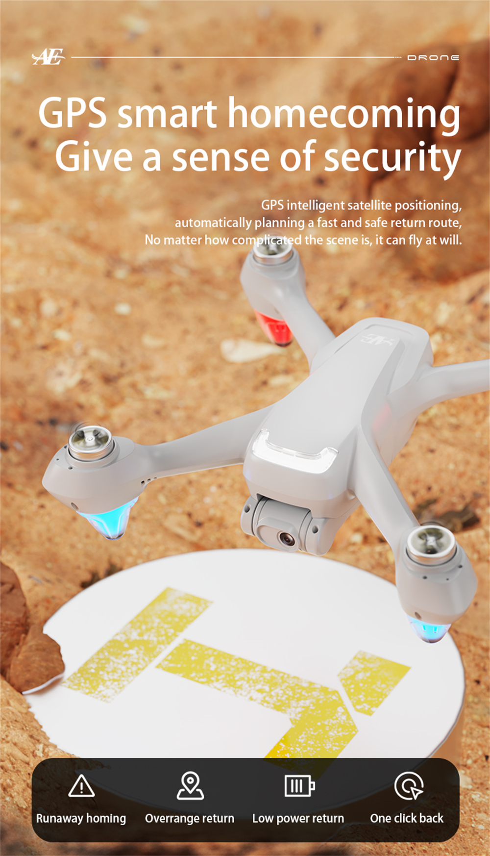 AE9 GPS 5G WiFi FPV with 5.9inch LCD Screen Controller HD Dual Camera Optical Flow Positioning LED Light Brushless 2.4G Remote Control RC Drone Quadcopter RTF