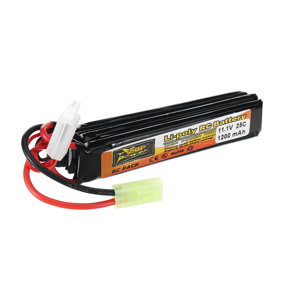 ZOP Power 11.1V 1200mAh 3S 25C LiPo Battery Tamiya Plug With T Plug Adapter Cable for RC Car