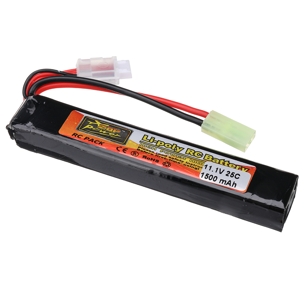 ZOP Power 11.1V 1500mAh 25C 3S LiPo Battery Tamiya Plug With T Plug Adapter Cable for RC Car